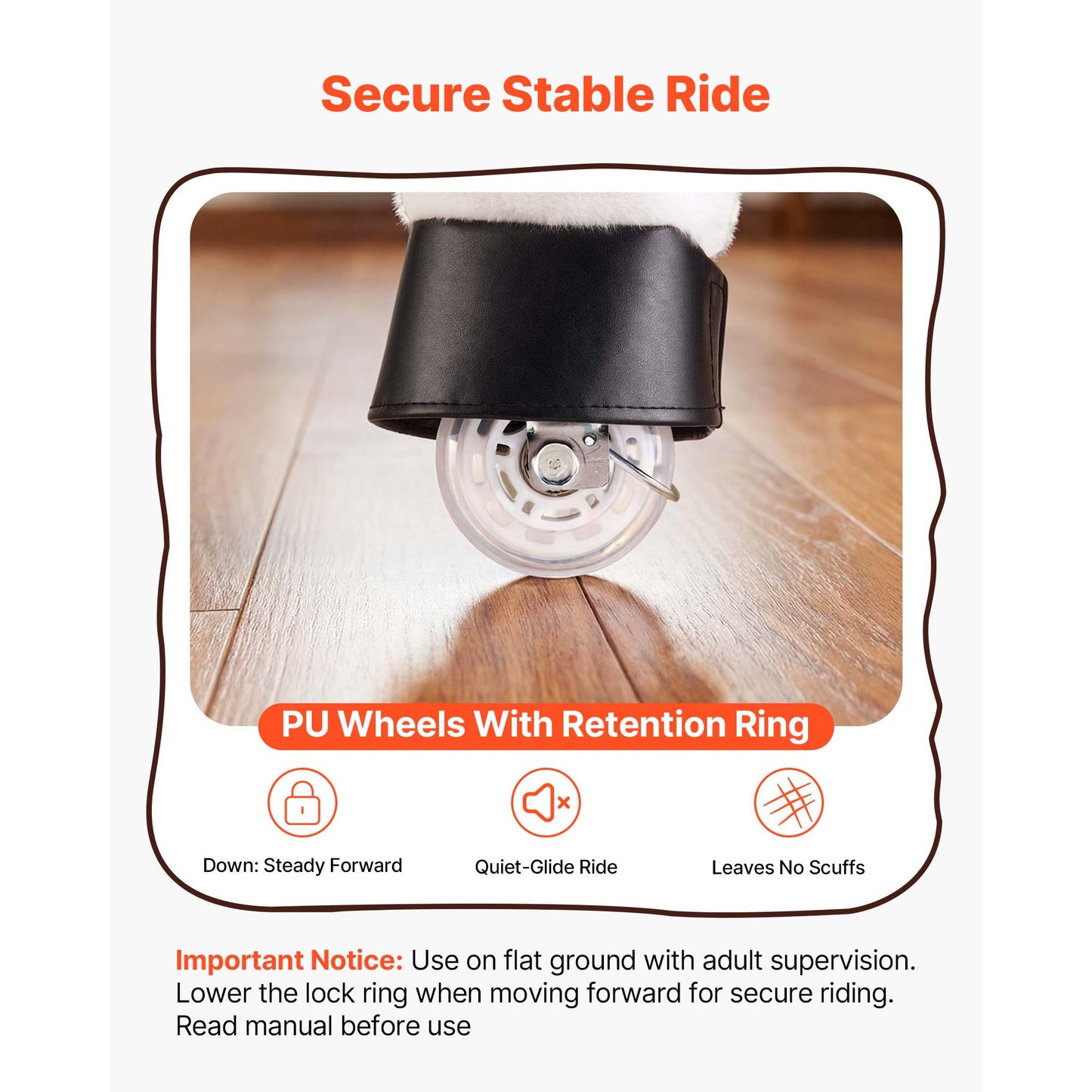 Ride On Horse Toy for Kids - No Battery, Sturdy Pedal & Handle, Upgraded Seat, 176 Lb Load