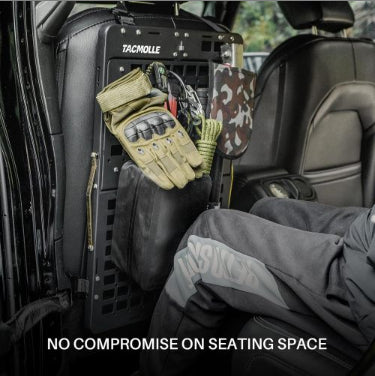 Dual-Tray Car Organizer with Rigid MOLLE Panel - Black