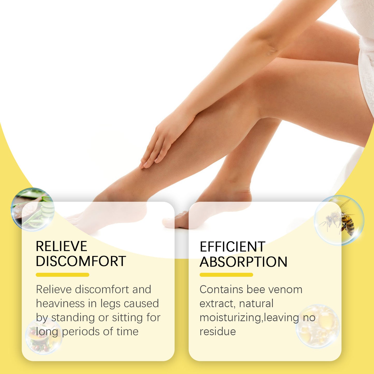 Soothing Leg Massage Cream - Bee Venom & Aloe Relief Treatment