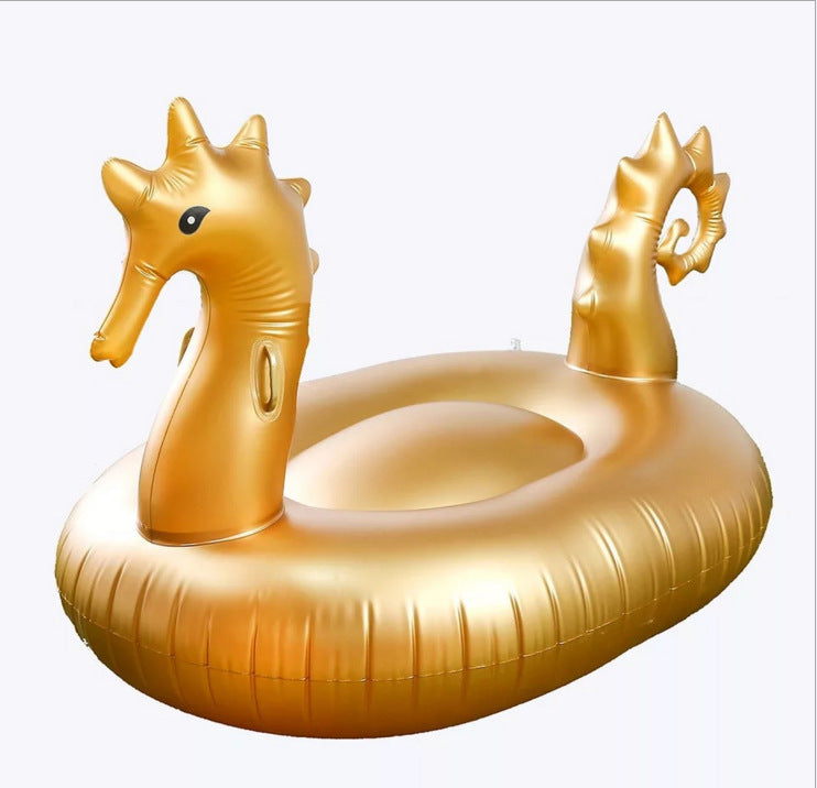 Inflatable Rainbow Pegasus Float - 275x140x120cm PVC Pool Raft
