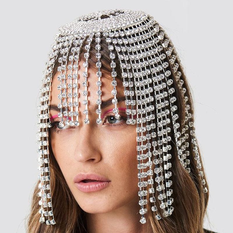 Rhinestone Bridal Headband - Silver