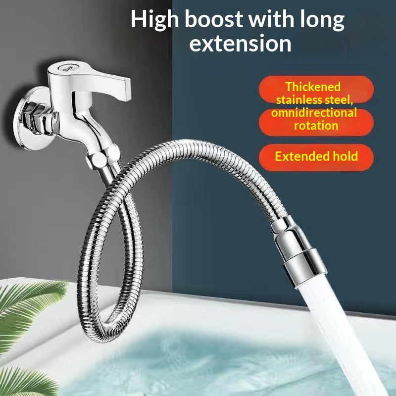 Universal Faucet Extender Water Inlet Pipe Stainless Steel 20cm-50cm