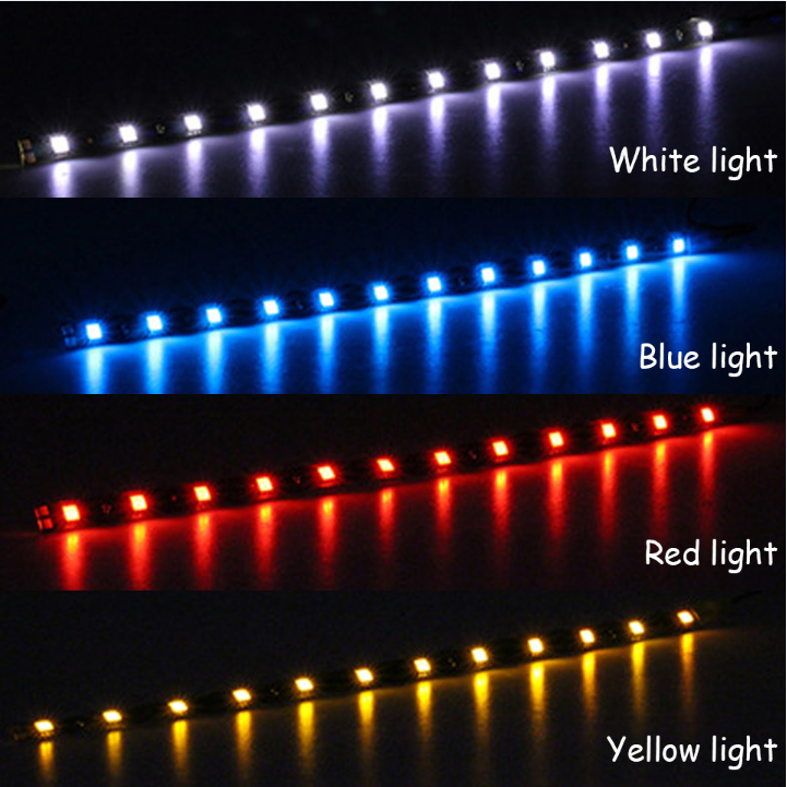 Waterproof 12'' 15 LED Car Motorcycle Underbody Light Kit - 12V DC, Multi-Color 6 Pack