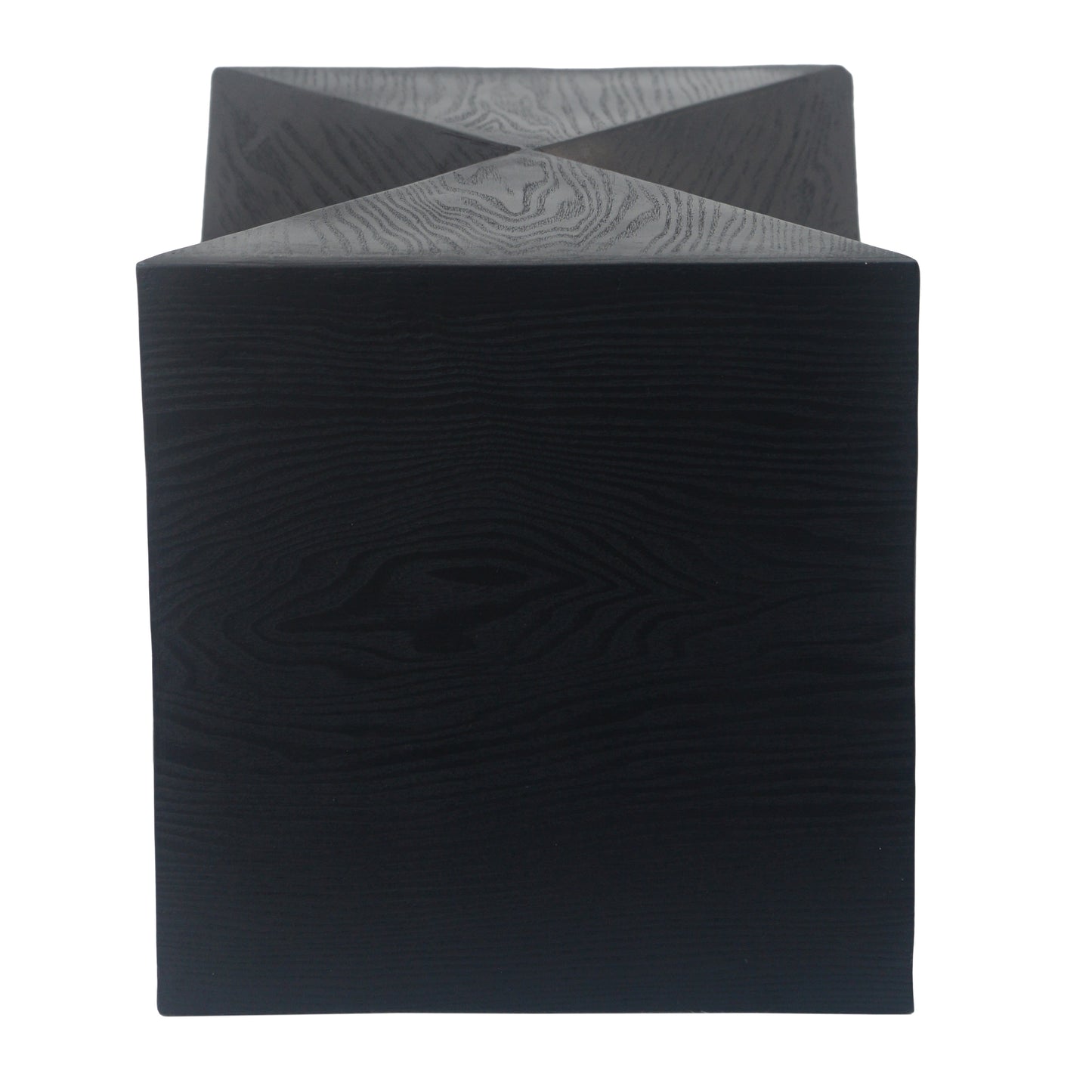 14.25 Black Prismatic Symmetry Concrete Side Table With Smooth Wood