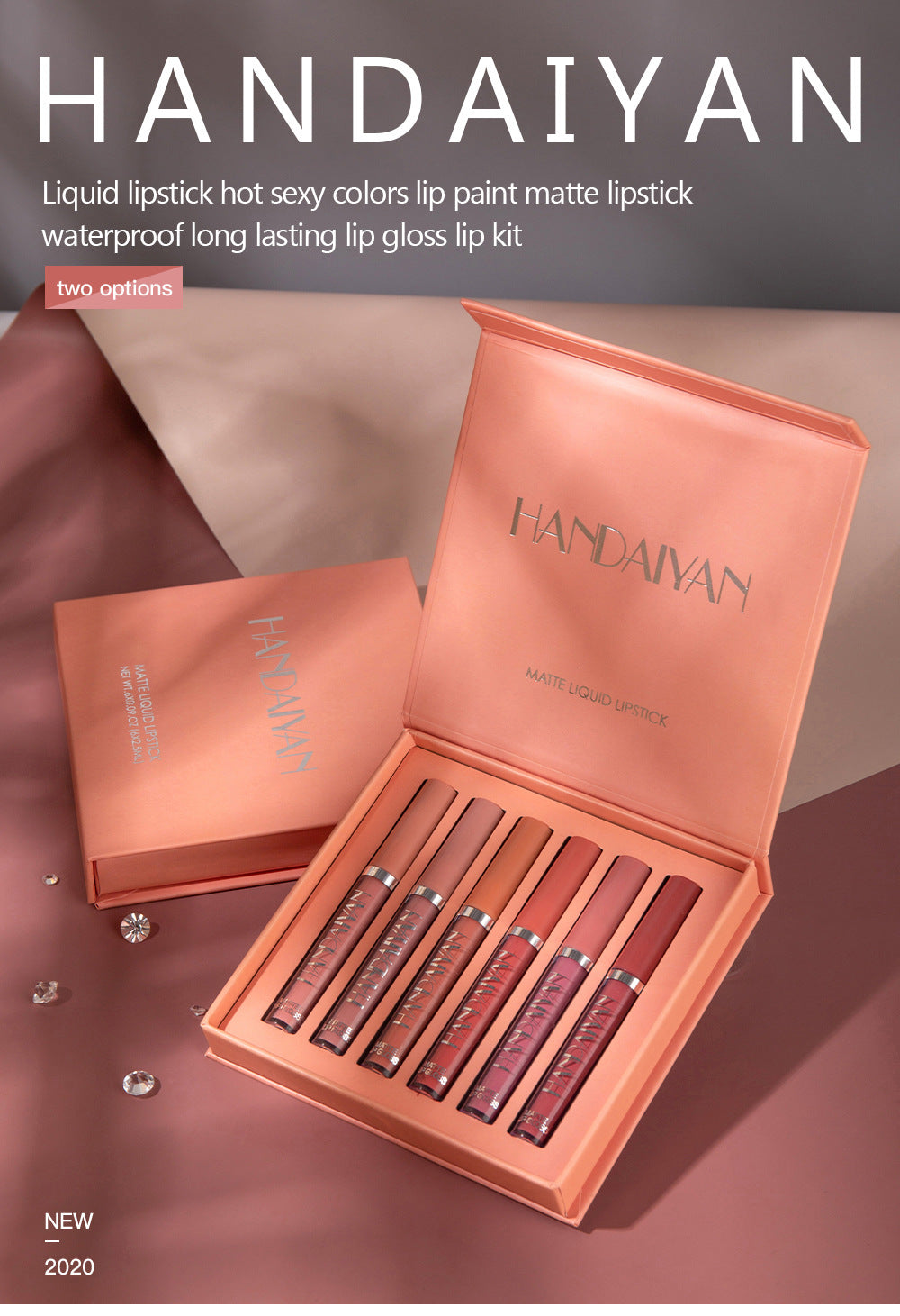 6-Piece Matte Liquid Lipstick Set - Long-Lasting Waterproof Velvet Lip Gloss