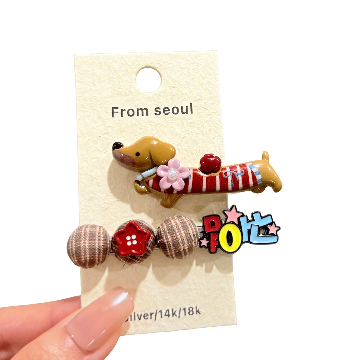 Cartoon Dachshund Hair Clip for Women