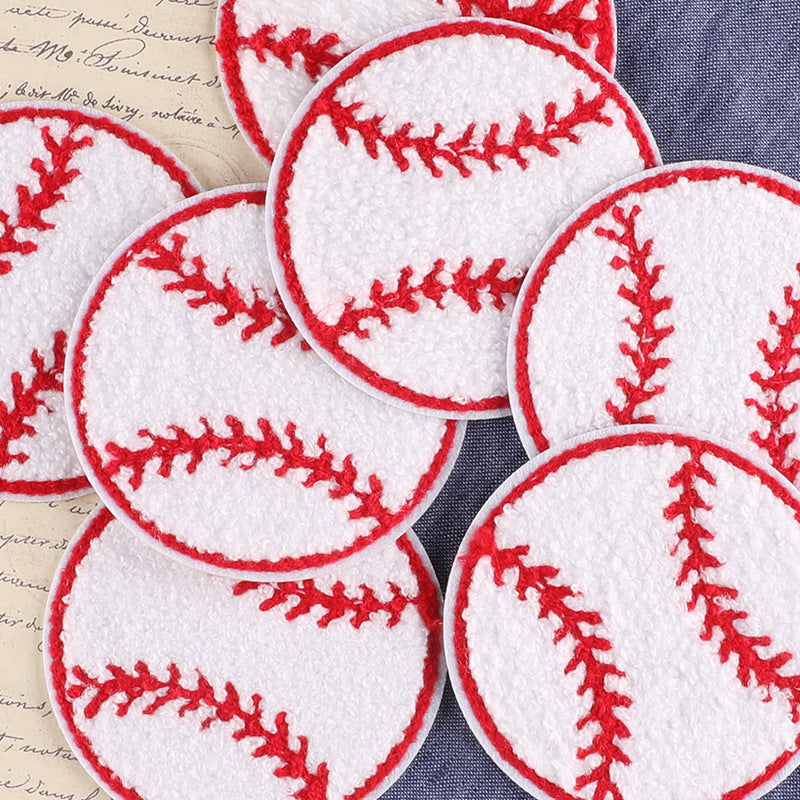 Baseball Cloth Label with Hot Melt Adhesive for Embroidery and Crafting