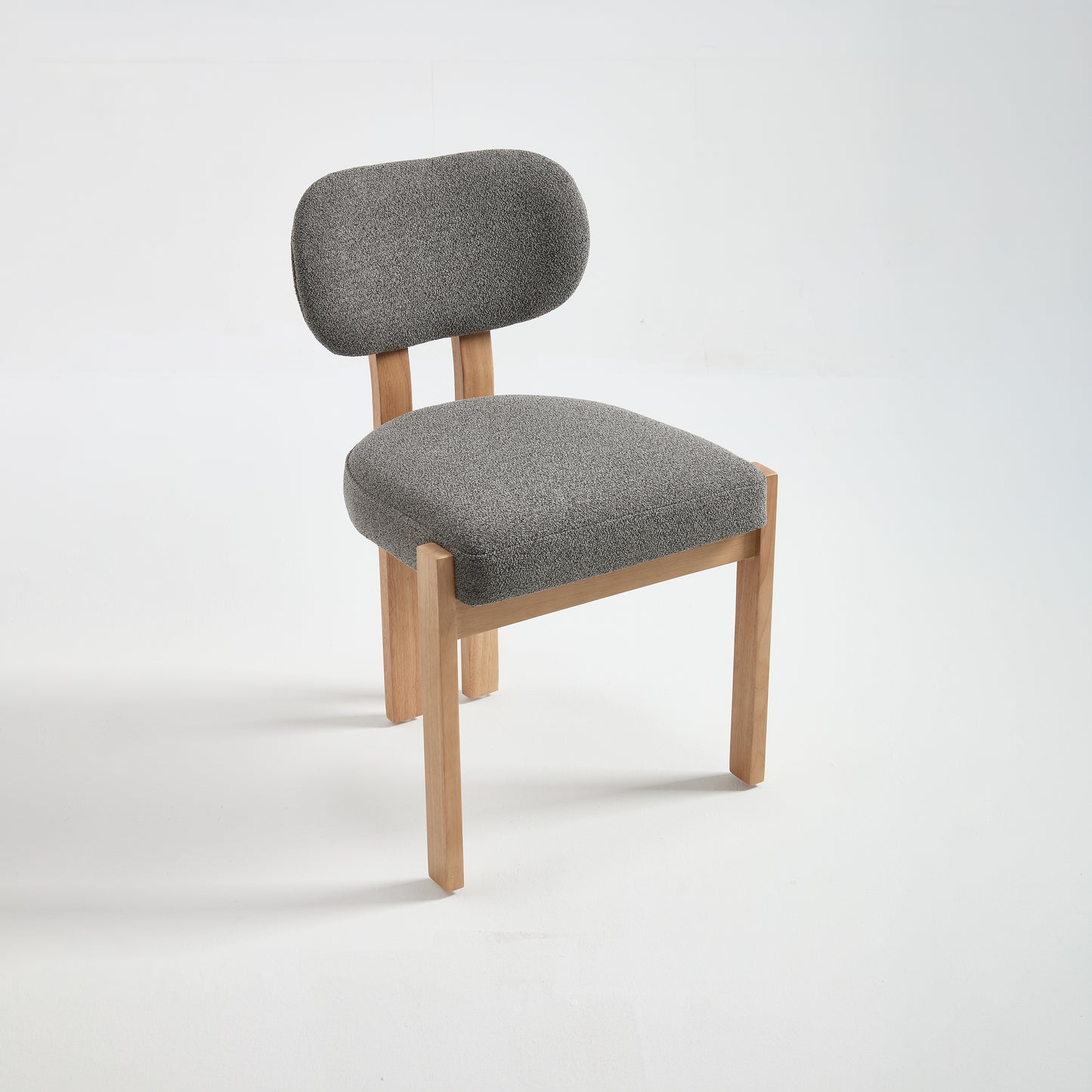Set of 2 Modern Fabric Upholstered Dining Chairs - Grey