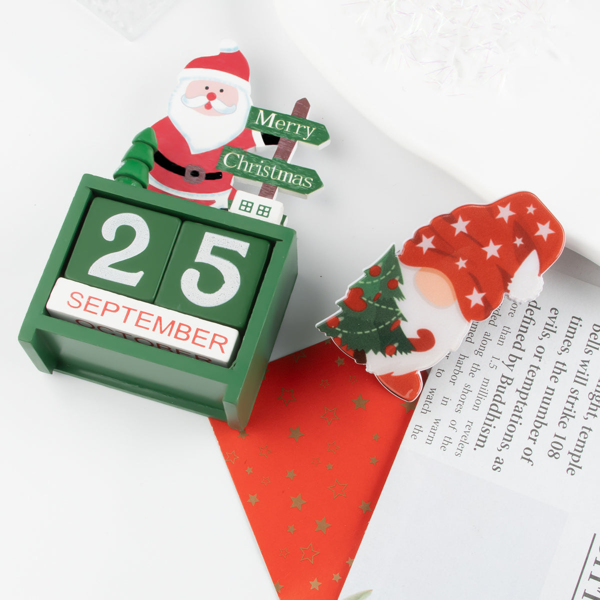 Santa Themed Hair Clips - Women's Festive Styles