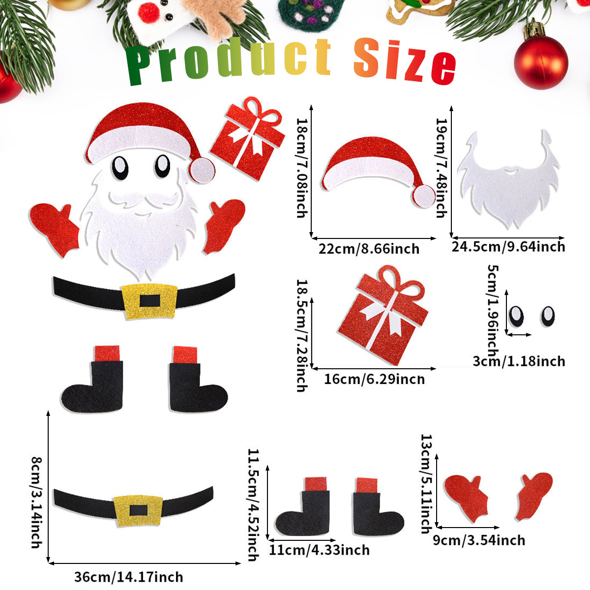 Christmas Door Stickers - Santa Claus & Snowman, 2 Packs