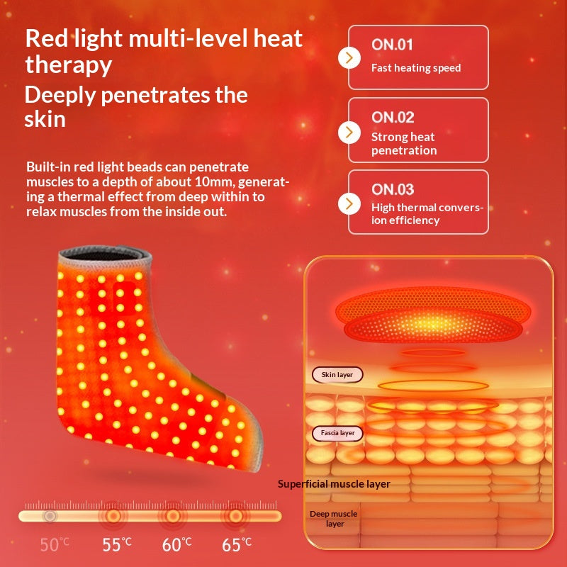Red Light Therapy Ankle Brace with Heat & Massage - Electrothermal Support