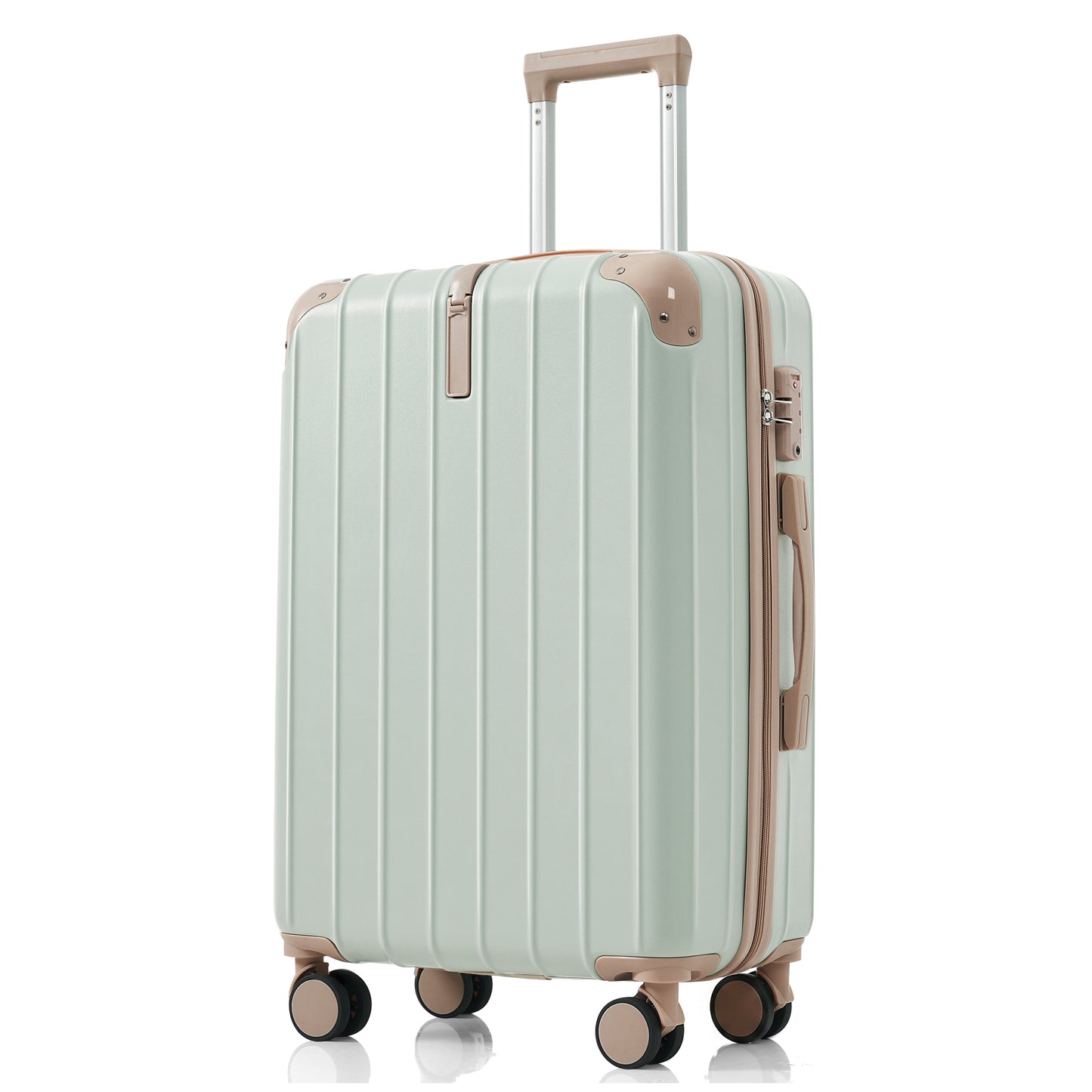 Premium ABS 3-Piece Travel Luggage Set - 20, 24, 28 Inch - Grey Green