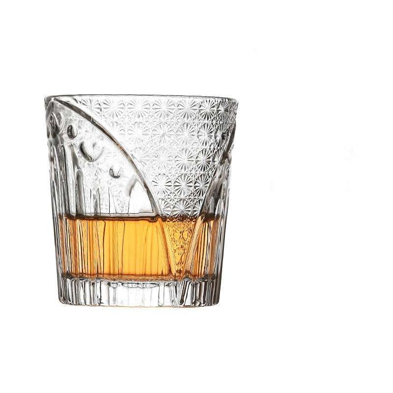 Japanese Style Hand-Embossed Crystal Glass - 250ML Drinkware for Home & Bar