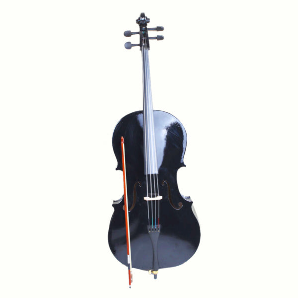 Full Size Basswood Cello Set with Soft Bag - Black