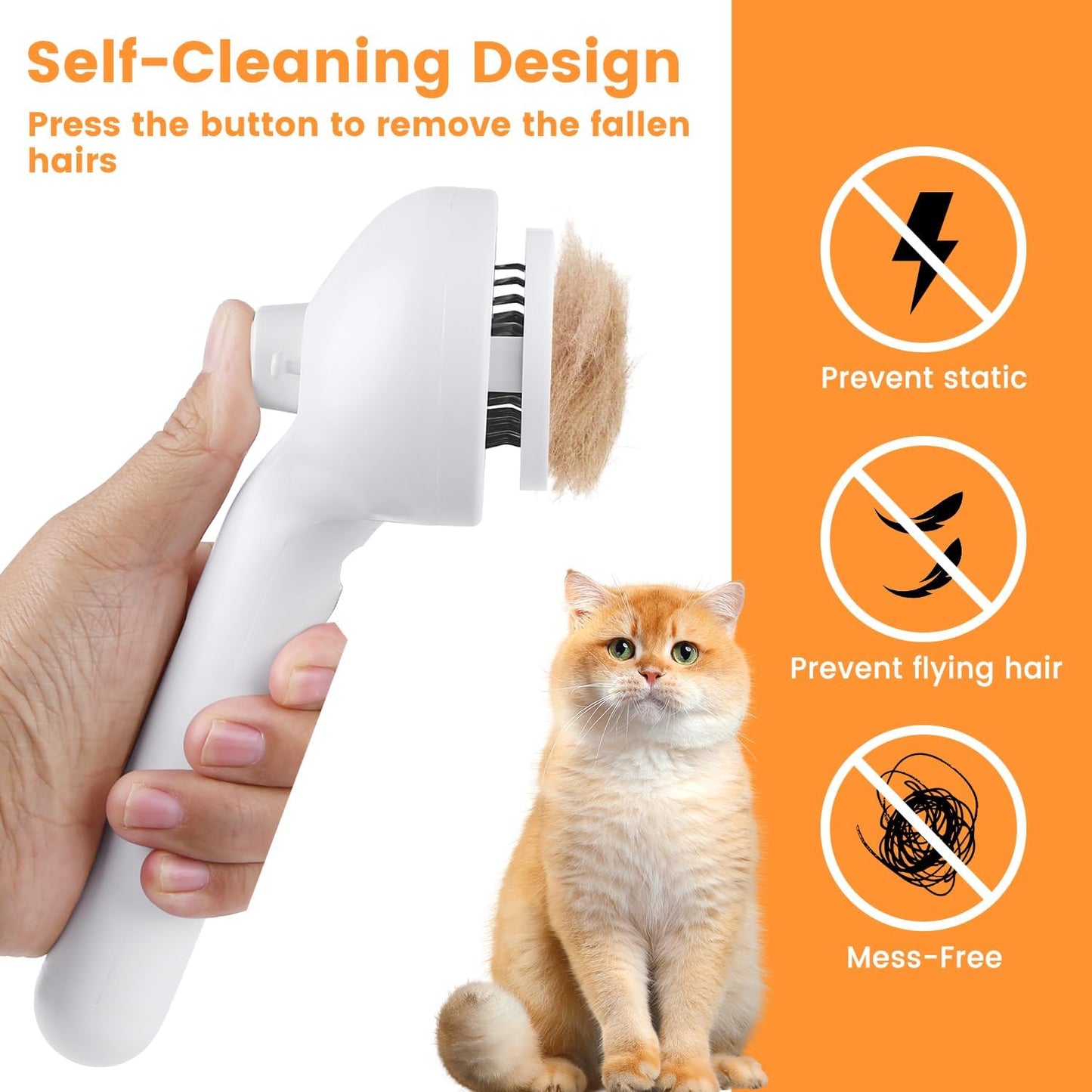 Pet Steam Brush for Cats and Dogs - Hair Removal & Shedding Grooming Tool