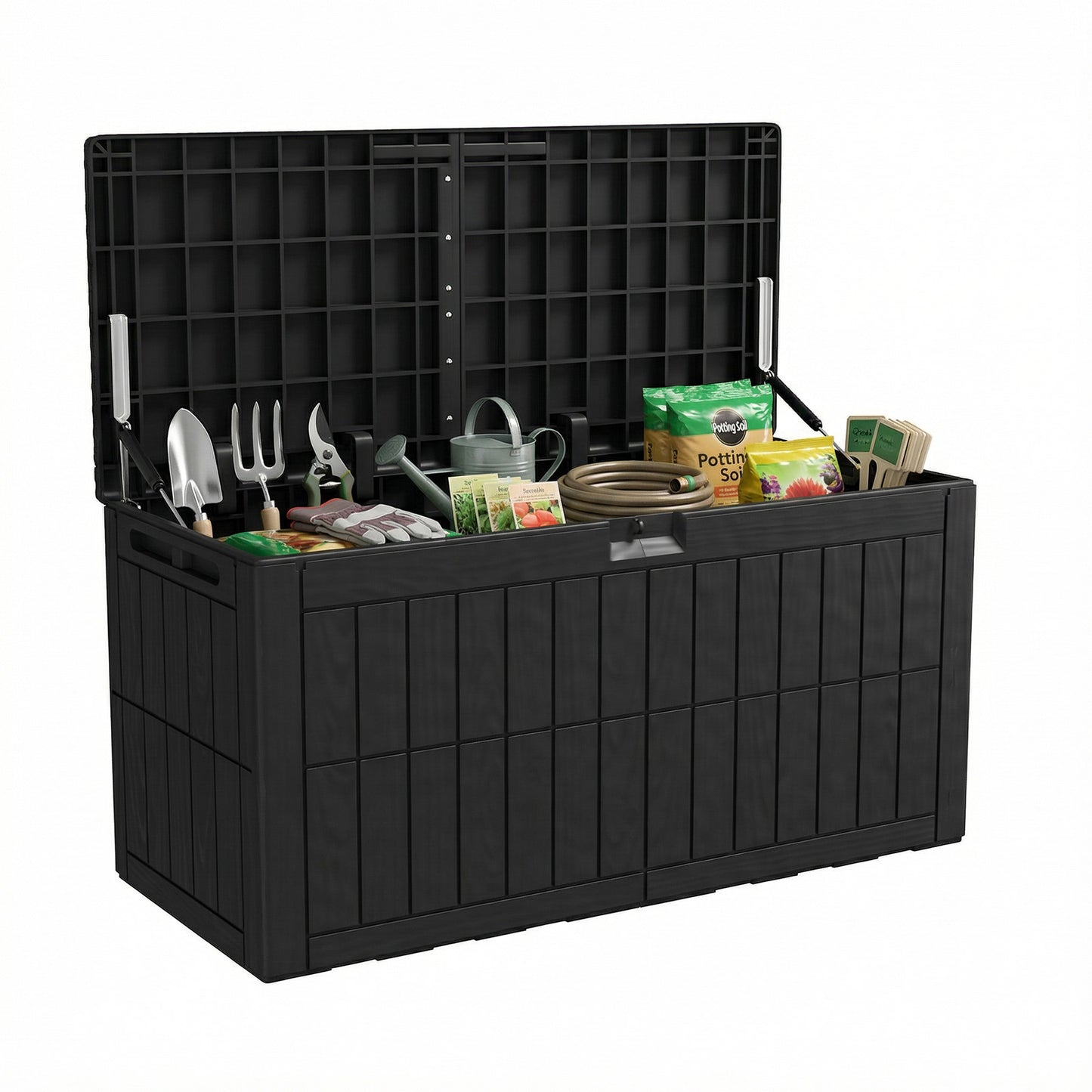 1 0 Gallon Outdoor Storage Box Water Proof Resin Deck Lockable Bin