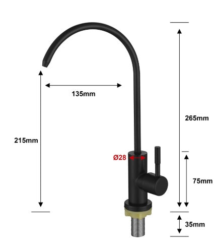 Kitchen Faucet Stainless Steel Modern Sink Tap Black Finish