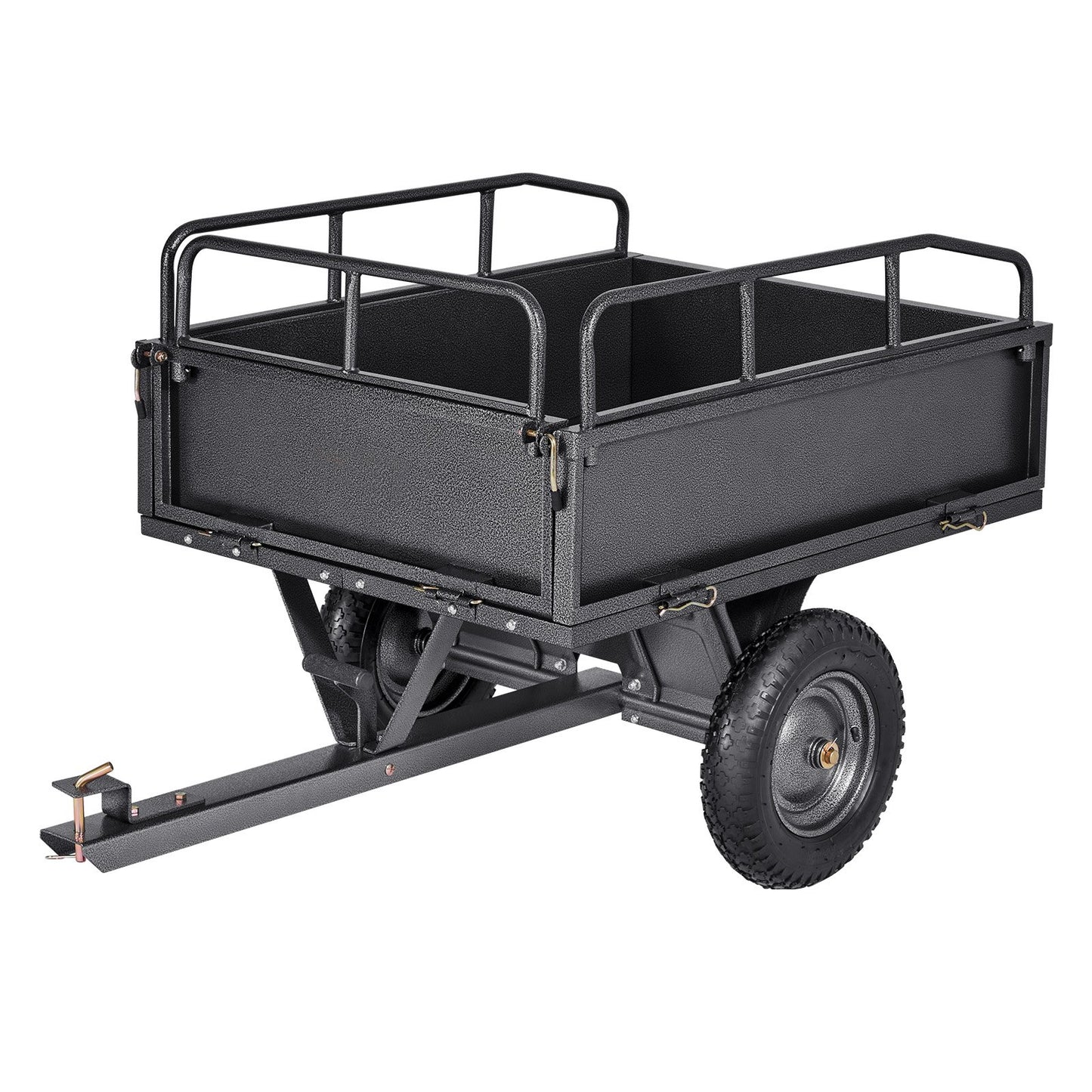 Heavy Duty 10 Cu. Ft 500LB Steel Dump Cart for ATV/UTV Trailer Towing