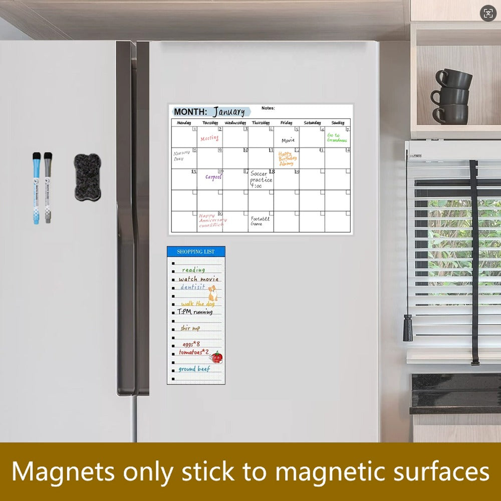 Magnetic Fridge Memo Board - Easy to Erase & Reusable