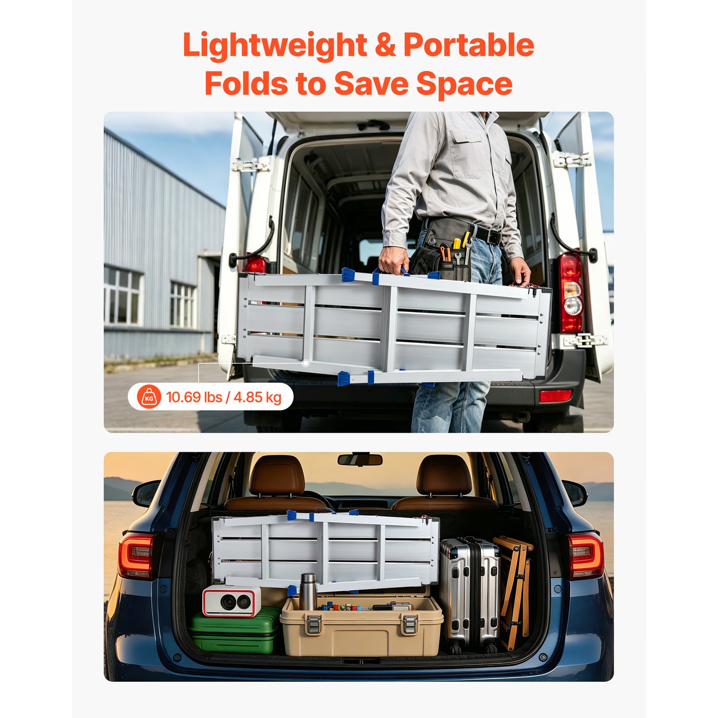 Adjustable Aluminum Work Platform with Non-Slip Surface - Heavy Duty Step Stool for Painting & Maintenance