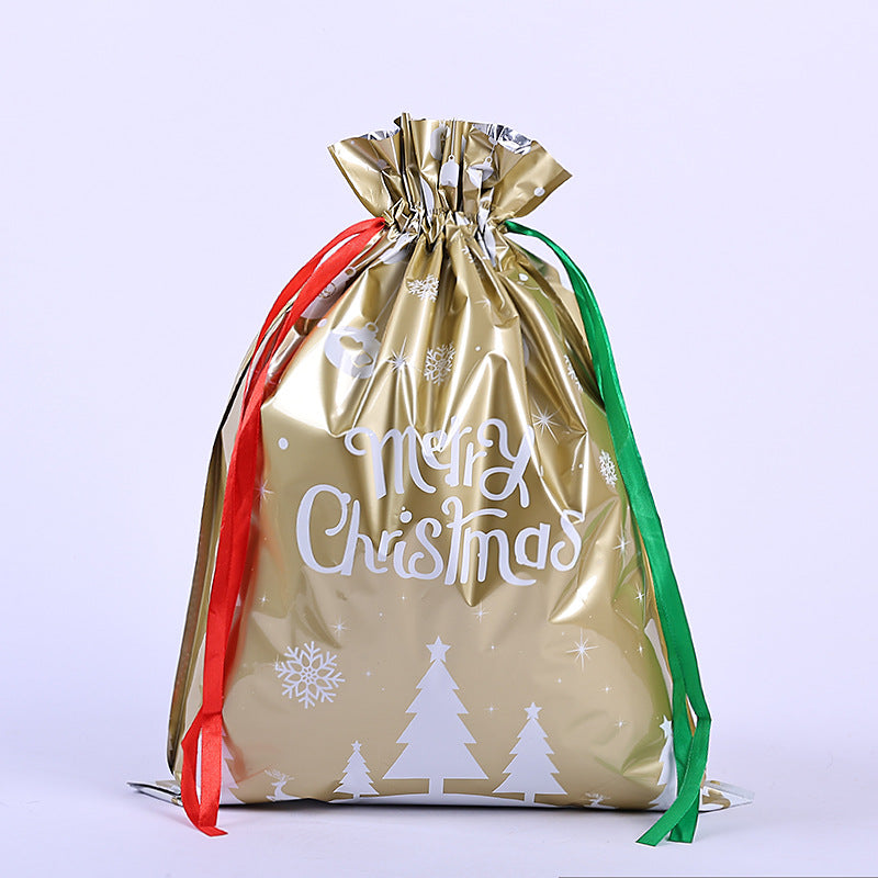Festive Aluminum Foil Gift Bags for Christmas & New Year Party Packaging