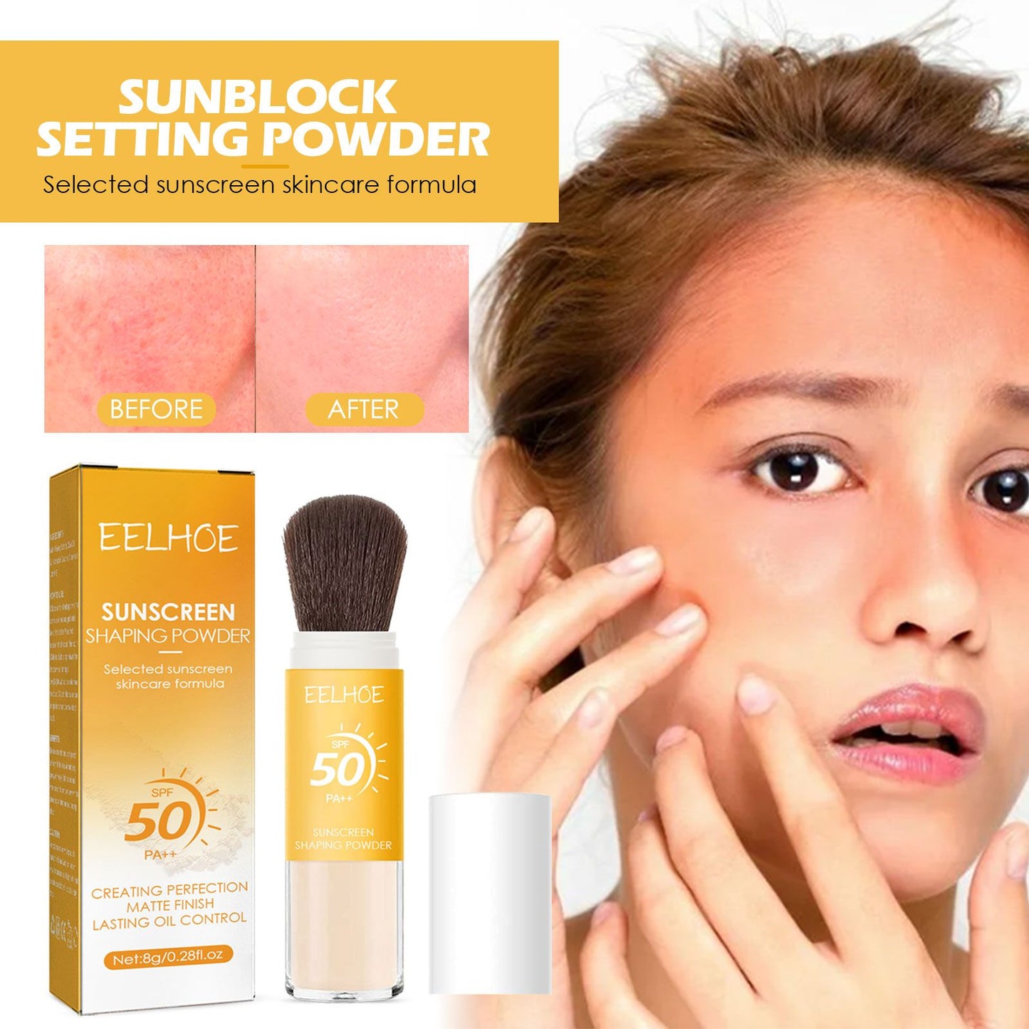 Sunscreen Setting Powder - Oil Control & Matte Finish Makeup