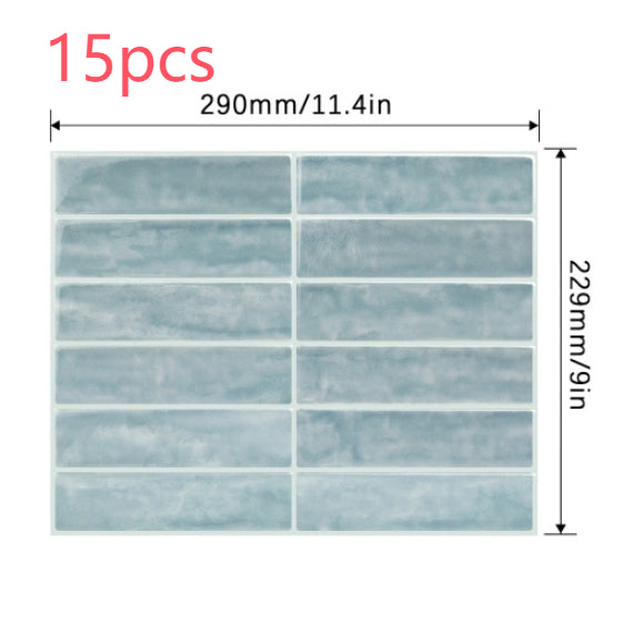 Waterproof 3D Self-Adhesive Wall Sticker for Kitchen Bathroom - High Temp Resistant