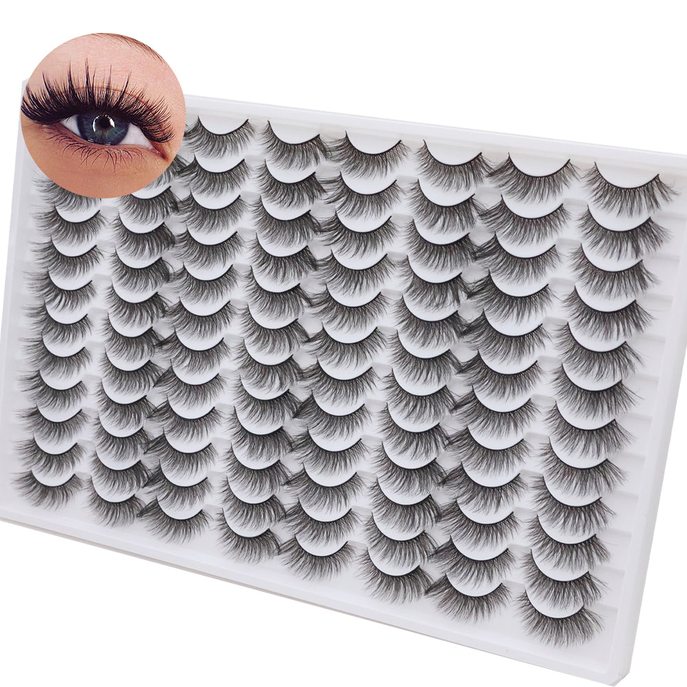 3D Multi-Layered False Eyelashes - Soft & Realistic Black Lashes