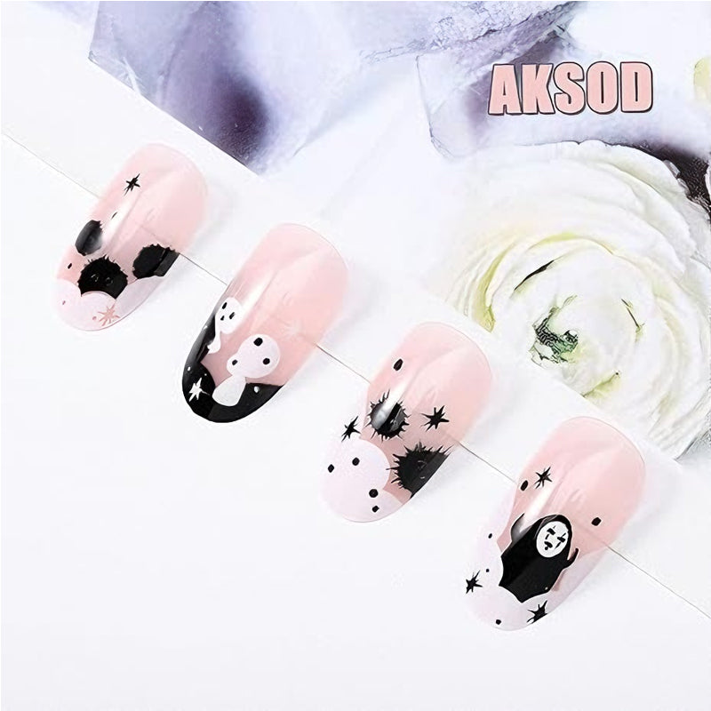 Long Square Press-On Nails - 24-Piece Aurora White Nail Tip Set