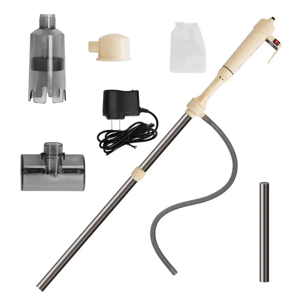 Electric Aquarium Gravel Cleaner Kit - Adjustable Fish Tank Vacuum with Accessories