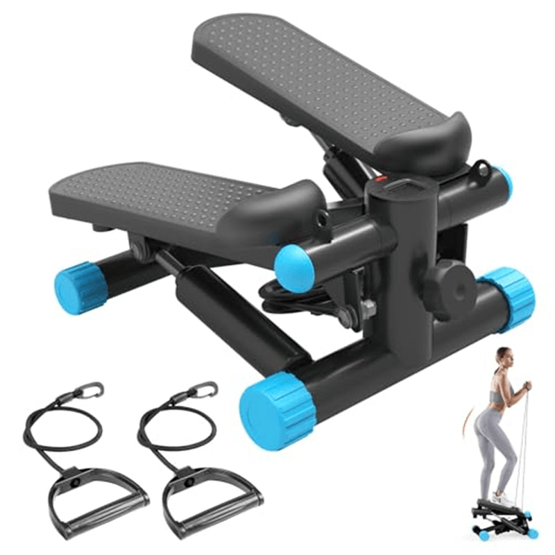 Portable Mini Stepper Machine with Resistance Bands for Full Body Workout