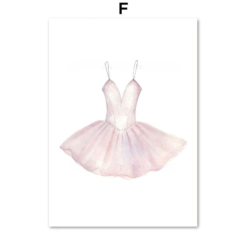 Children's Ballet Alphanumeric Canvas Wall Art - Frameless Nordic Style for Kids Room