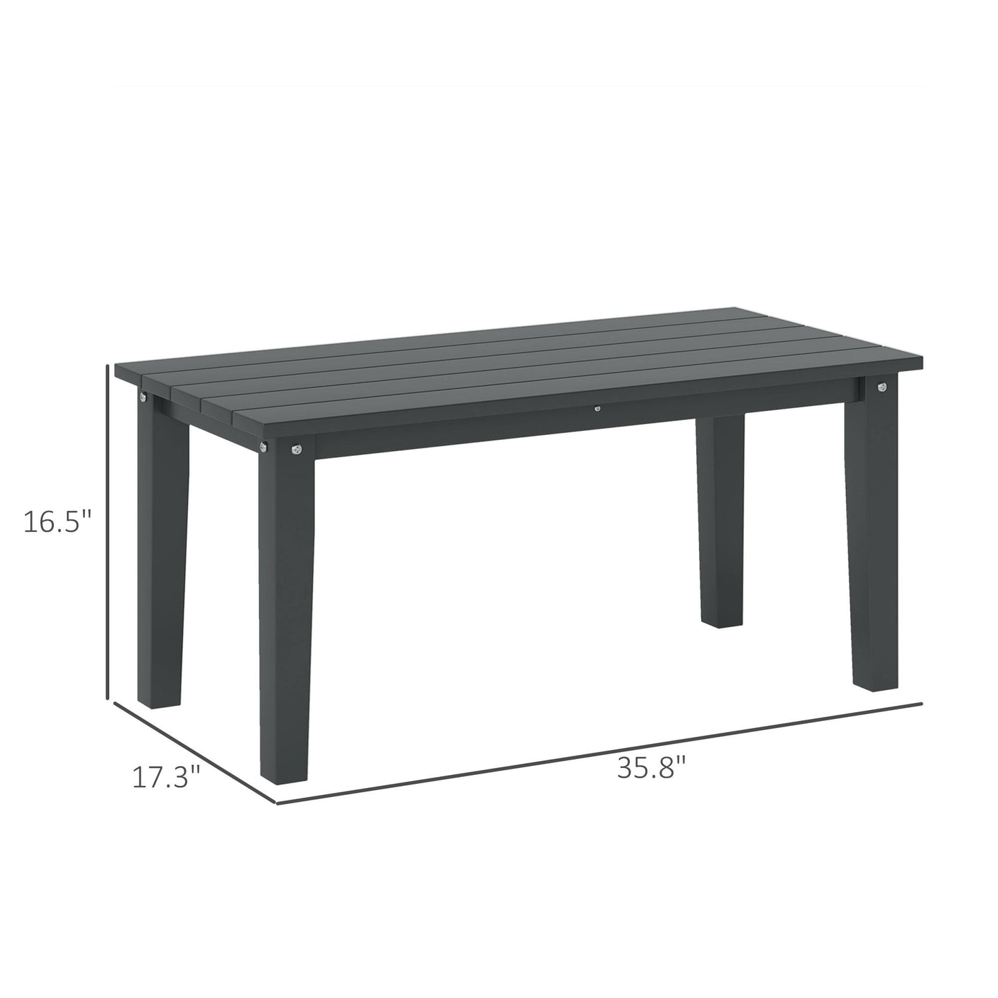 All-Weather Rectangle Outdoor Coffee Table - Black