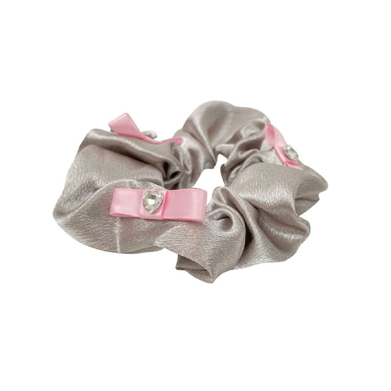 Large Intestine Hair Ring with Satin Bow - Elastic Hair Accessory for Women