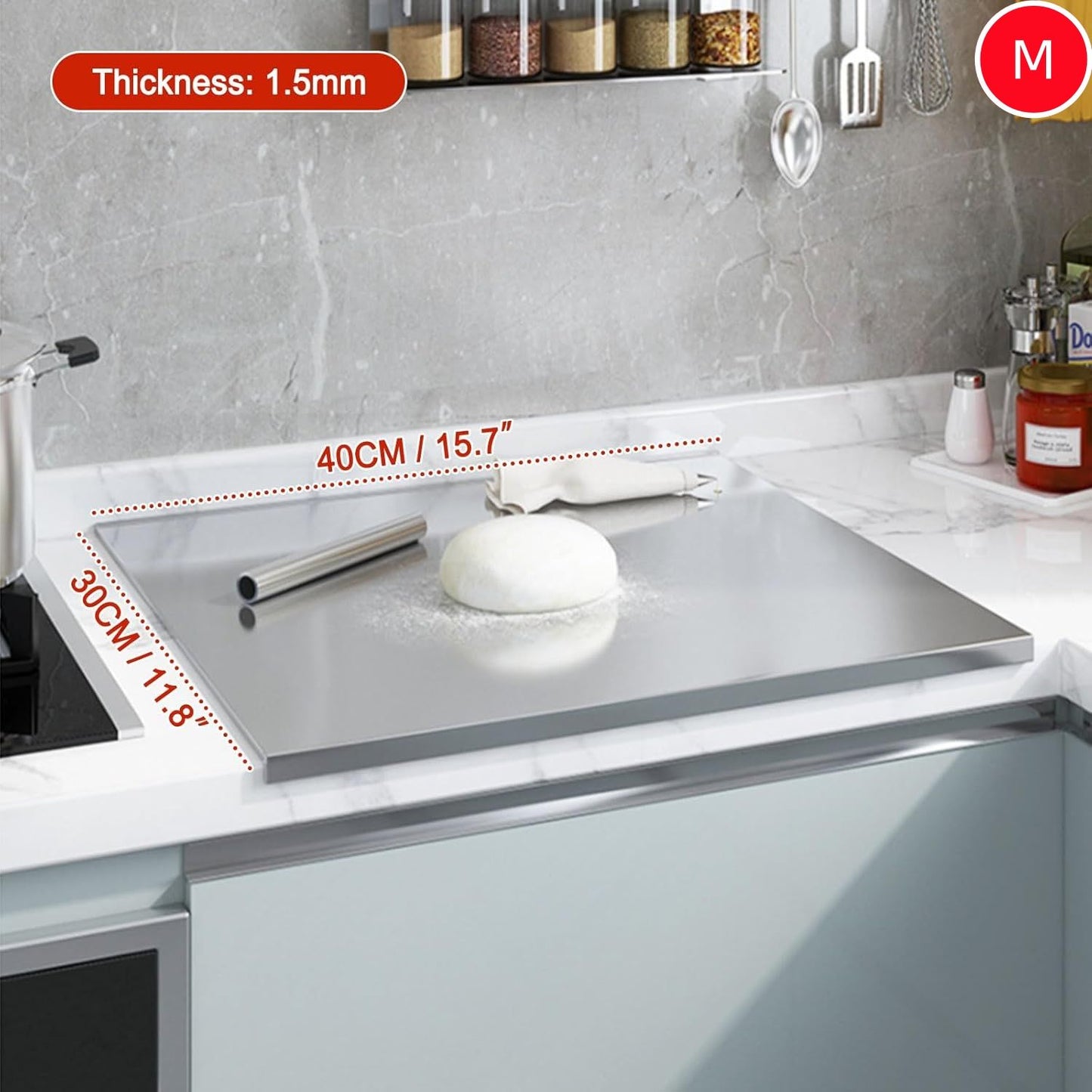 Stainless Steel Cutting Board with Lip - Versatile Kitchen Chopping Board