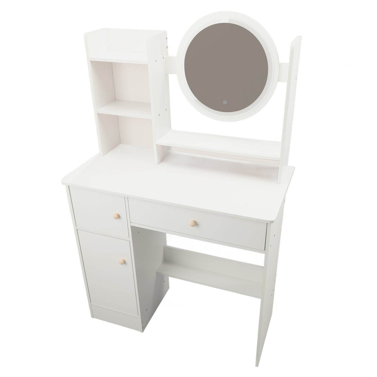 Lighted Makeup Vanity Desk with Mirror and Storage Drawers