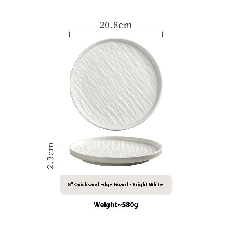 Ceramic Flat Plate Set for Western Cuisine Breakfast Dinnerware - 8 & 10 Inch