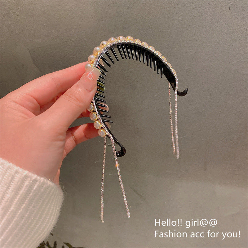 Pearl Ponytail Clip with Tassel