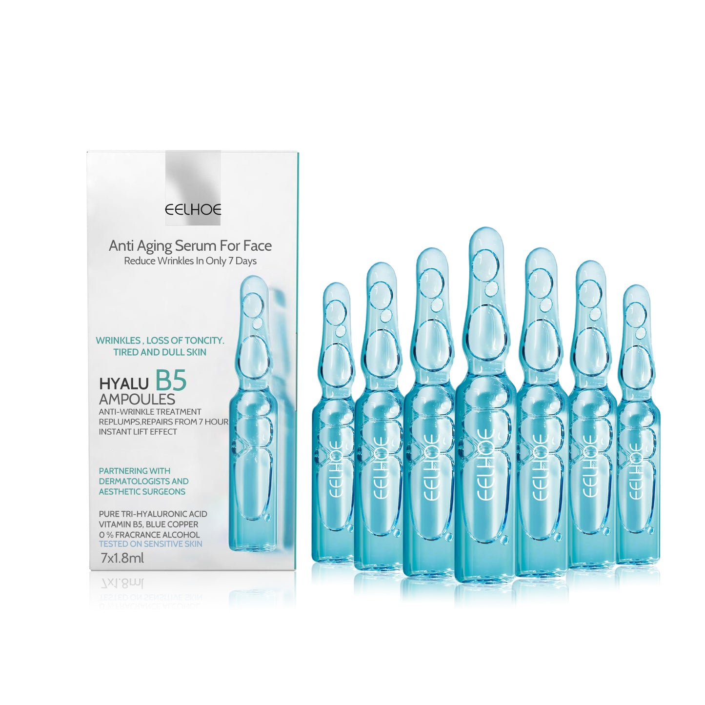 Anti-Wrinkle Ampoule Essence with Hyaluronic Acid & Vitamin B5 - 7 Day Set