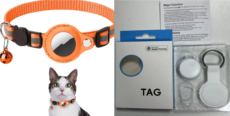 Reflective Waterproof Pet Collar Case for Airtag - Dog & Cat Nylon Accessory