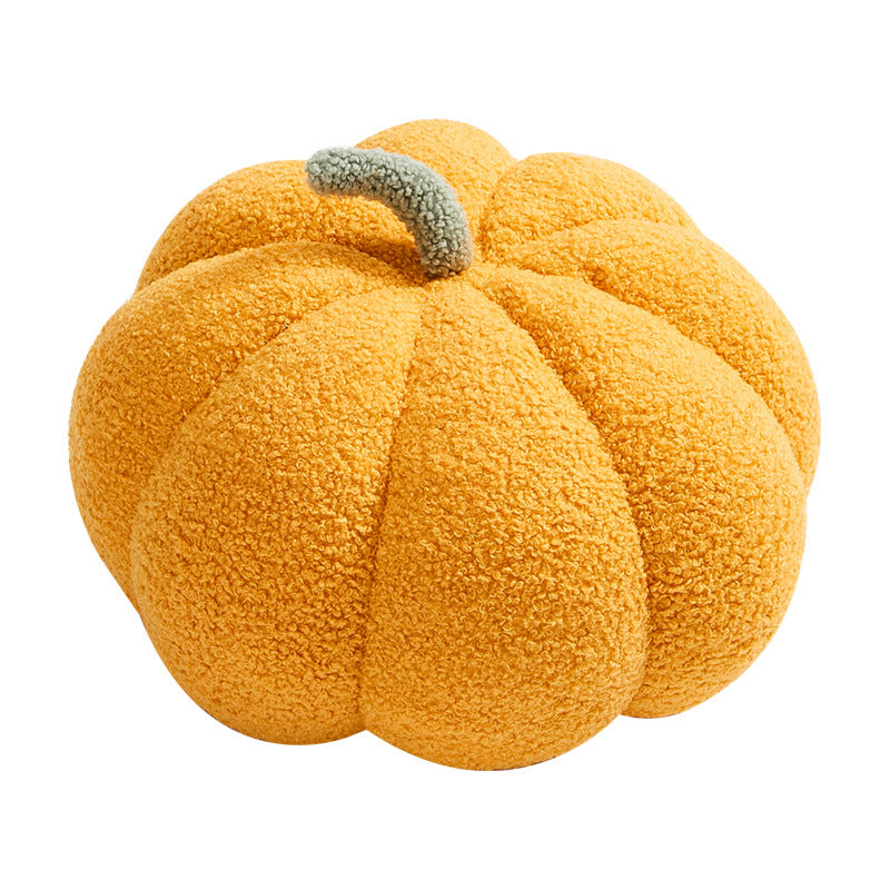 Cute Nordic Pumpkin Plush Pillow - Knitted Yarn Round Cushion for Home Decor
