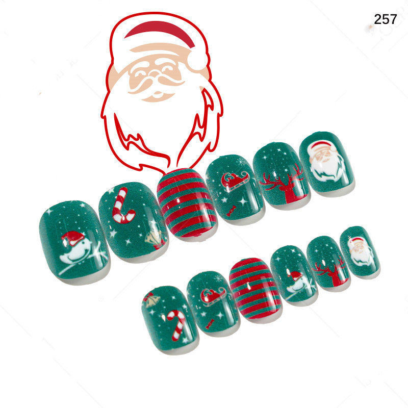 Christmas Kids Nail Stickers 24 Pieces Wearable Nail Art for Children