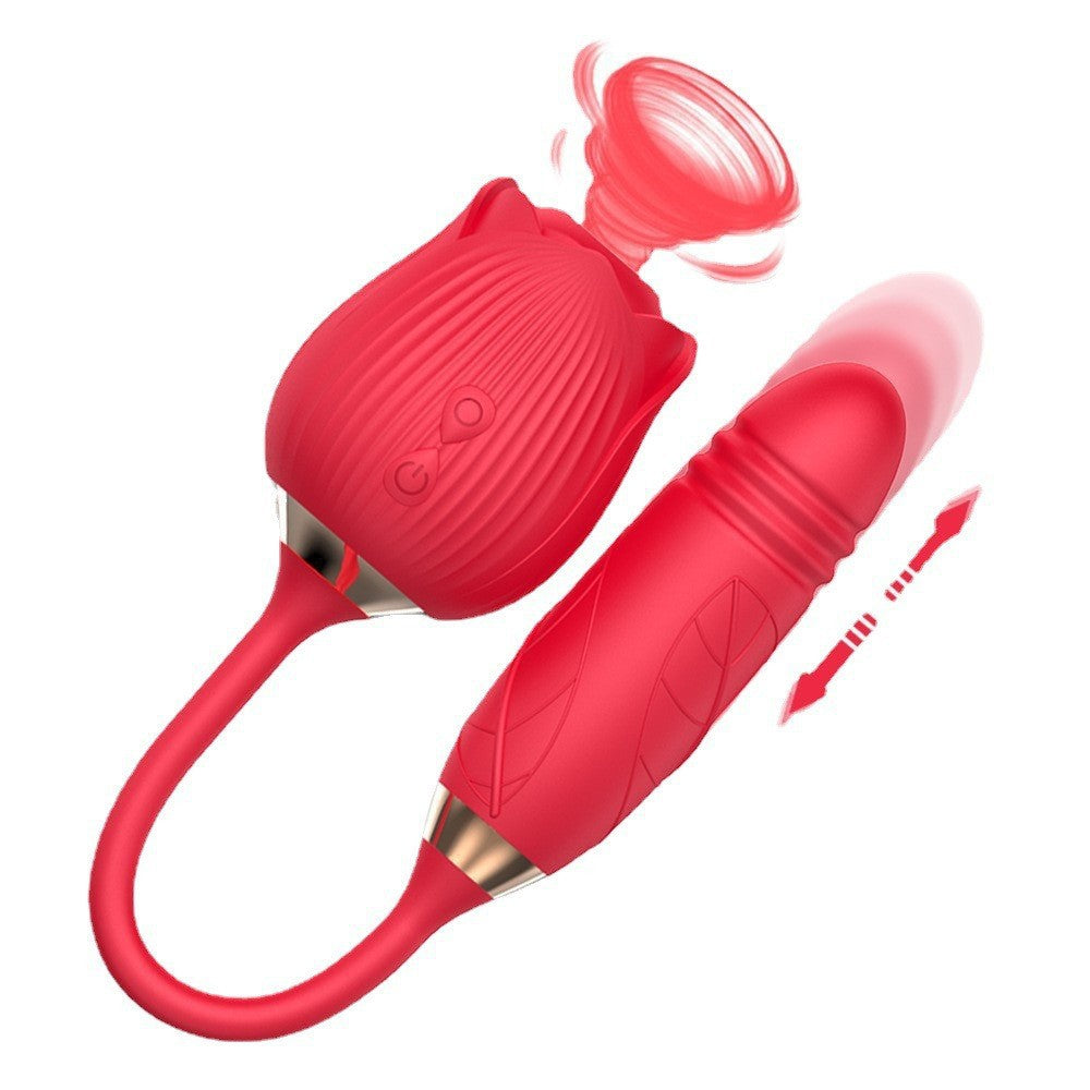 Double-Headed Tongue Vibrator with Retractable Design - Female Pleasure Toy