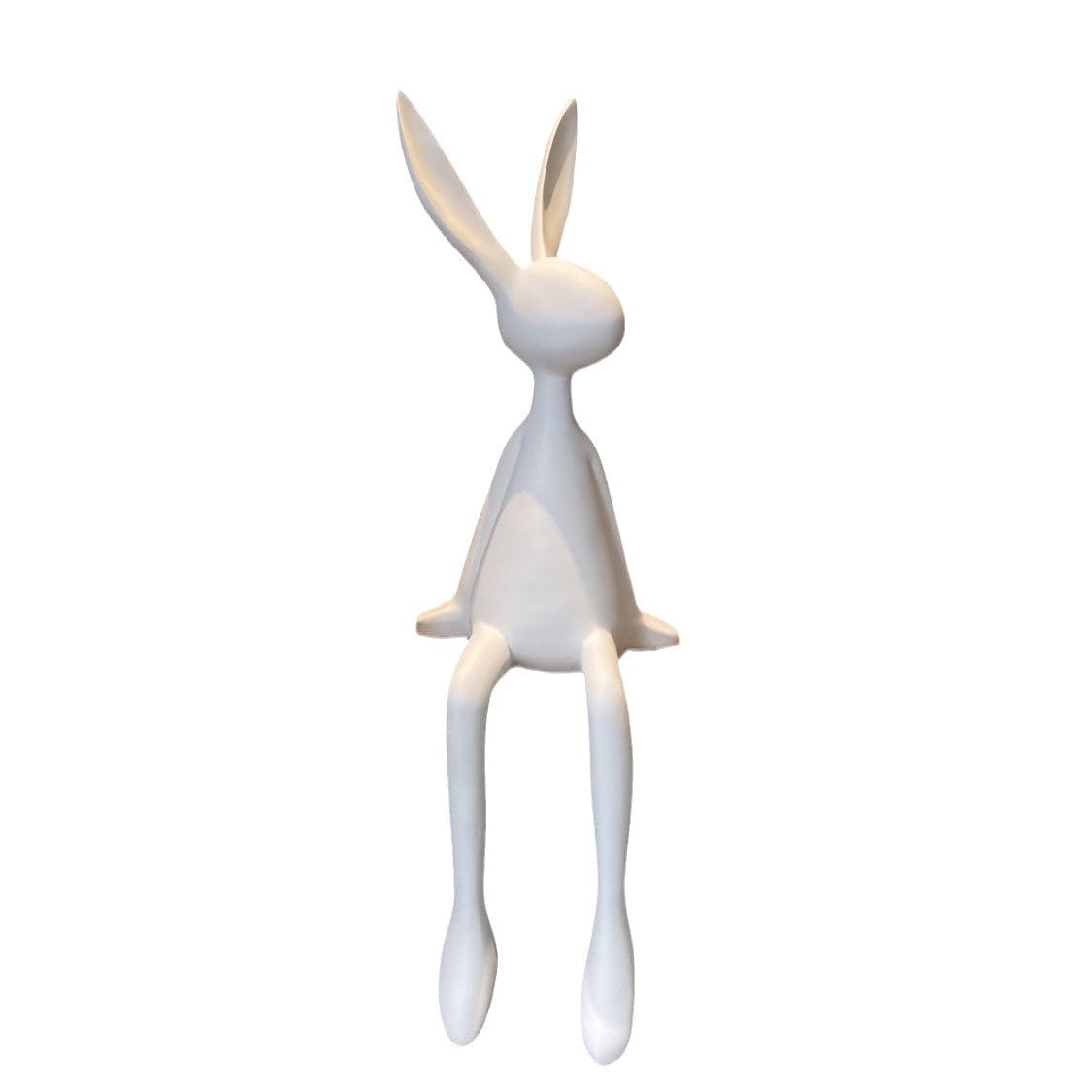 High-End Black Rabbit Sitting Figurine Resin Home Decor