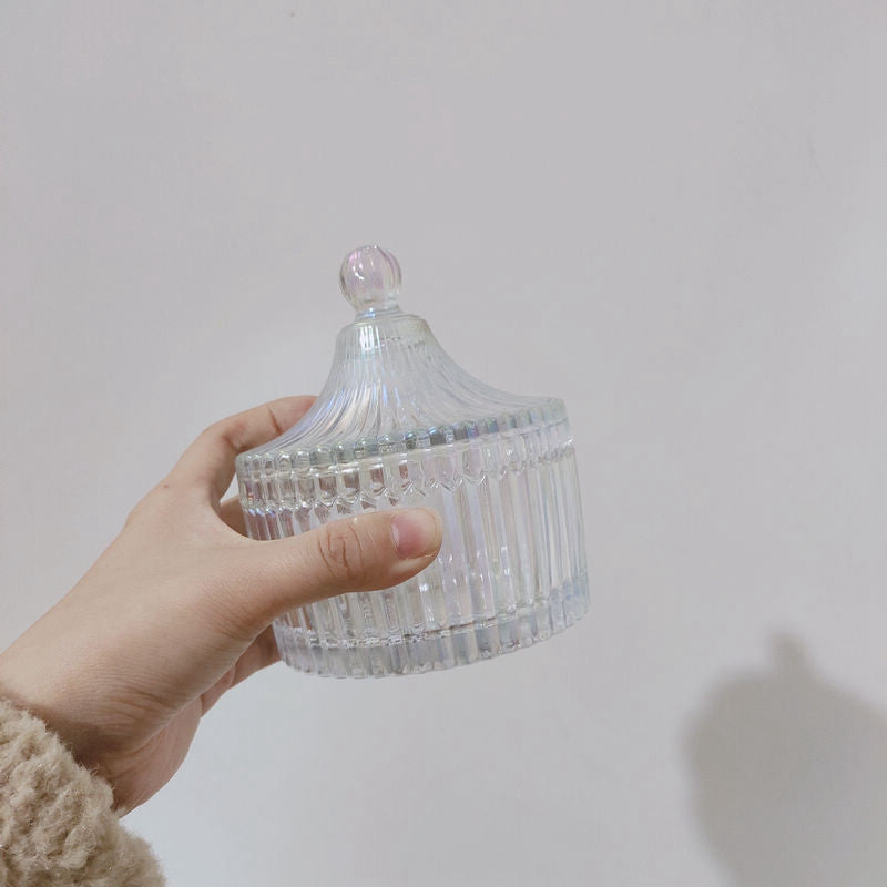 Retro Glass Storage Jar for Sugar, Cotton Swabs & Kitchen Organization