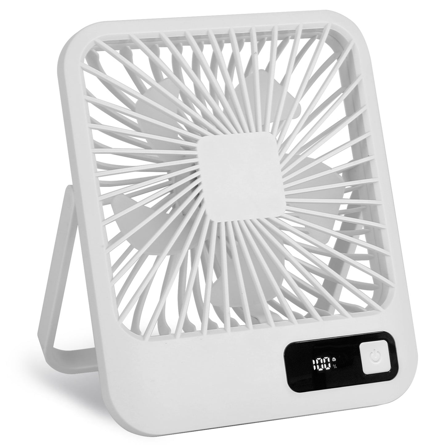 Rechargeable Mini Desktop Cooling Fan with LCD Display - 5 Modes