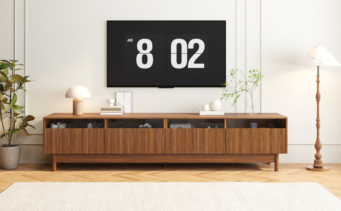 78-Inch TV Stand for Living Room - Modern Entertainment Center