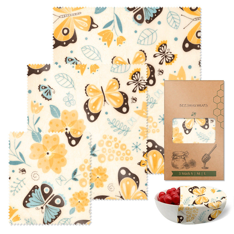 Beeswax Food Wraps Reusable Preservative Cloths Eco-Friendly Food Storage