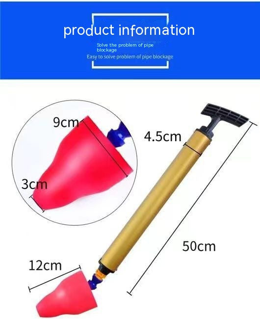 Toilet Unclogging Tool PVC & Steel Drain Pipe Cleaner - Red