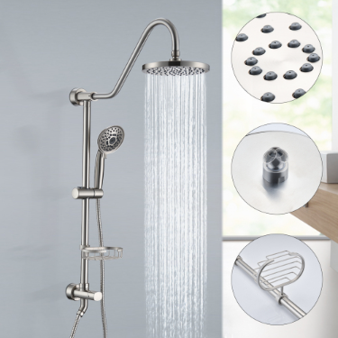 Rain Shower Head with Handheld Shower System - Brushed Nickel